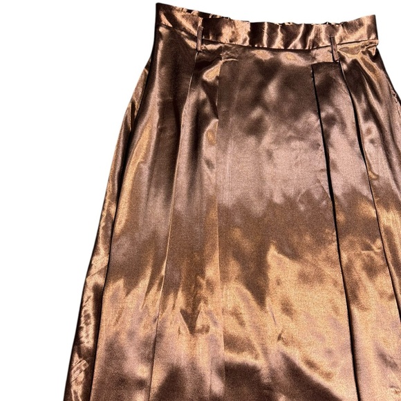 SHEIN PLUS Elegante Brown Satin Skirt‎ size 2XL and 1XL - Picture 4 of 11